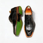 Men's Square Toe Derby: Fashion Contrast Welt Formal Dress