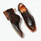 Men's Square Toe Derby: Fashion Contrast Welt Formal Dress