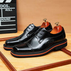Men's Square Toe Derby: Fashion Contrast Welt Formal Dress