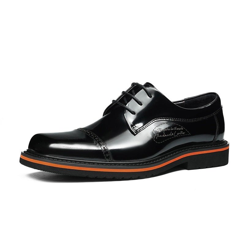 Men's Square Toe Derby: Fashion Contrast Welt Formal Dress