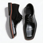 Men's Square Toe Derby: Fashion Contrast Welt Formal Dress