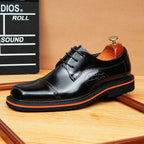 Men's Square Toe Derby: Fashion Contrast Welt Formal Dress
