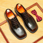 Men's Square Toe Derby: Fashion Platform Formal Dress Shoes