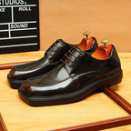 Men's Square Toe Derby: Fashion Platform Formal Dress Shoes