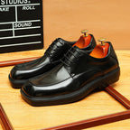 Men's Square Toe Derby: Fashion Platform Formal Dress Shoes