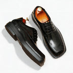 Men's Square Toe Derby: Fashion Platform Formal Dress Shoes