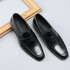 Mens Square Toe Derby Shoes: Stylish Slip-on Dress Shoes for Gala