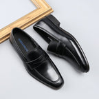 Mens Square Toe Derby Shoes: Stylish Slip-on Dress Shoes for Gala