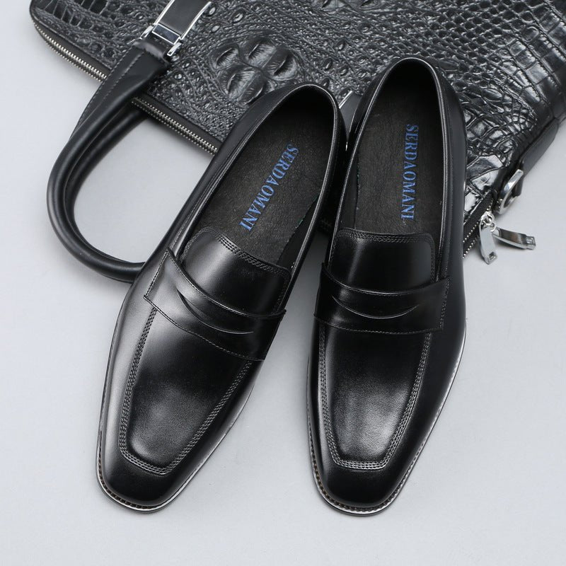 Mens Square Toe Derby Shoes: Stylish Slip-on Dress Shoes for Gala