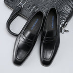 Mens Square Toe Derby Shoes: Stylish Slip-on Dress Shoes for Gala