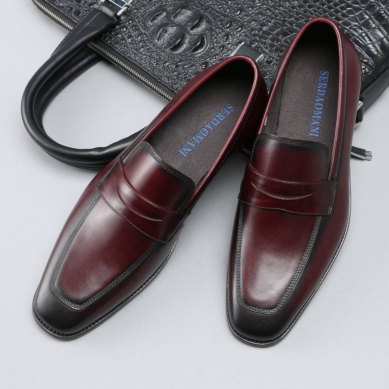 Mens Square Toe Derby Shoes: Stylish Slip-on Dress Shoes for Gala