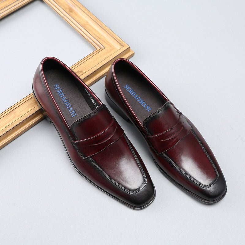 Mens Square Toe Derby Shoes: Stylish Slip-on Dress Shoes for Gala