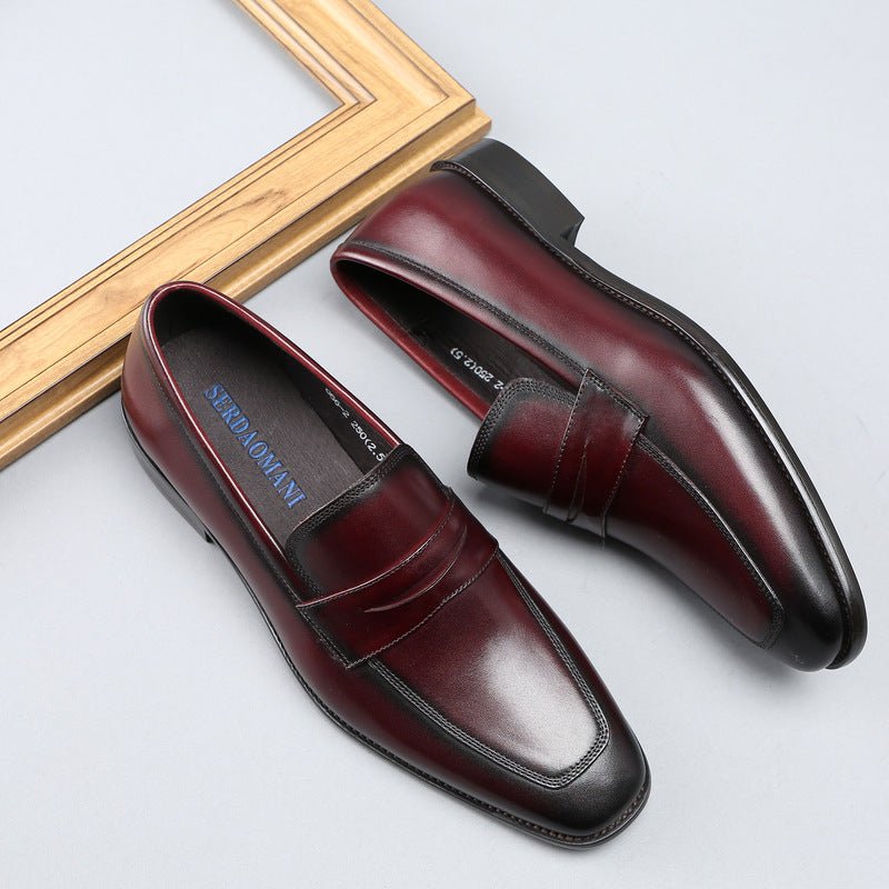 Mens Square Toe Derby Shoes: Stylish Slip-on Dress Shoes for Gala