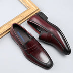 Mens Square Toe Derby Shoes: Stylish Slip-on Dress Shoes for Gala