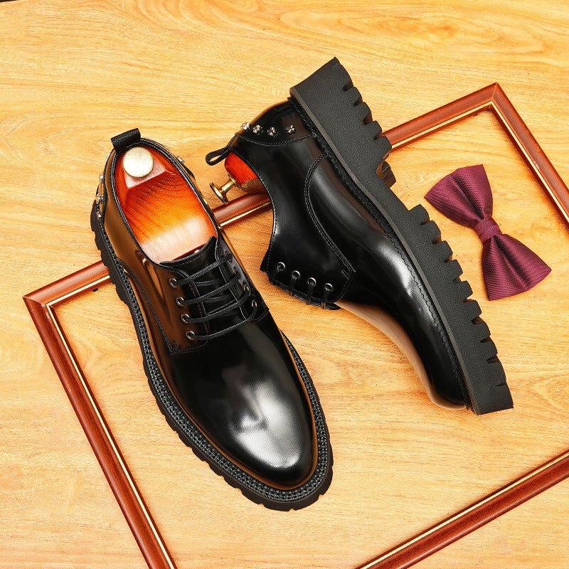 Men's Studded Derby Dress Shoes: Fashion Chunky Sole Formal