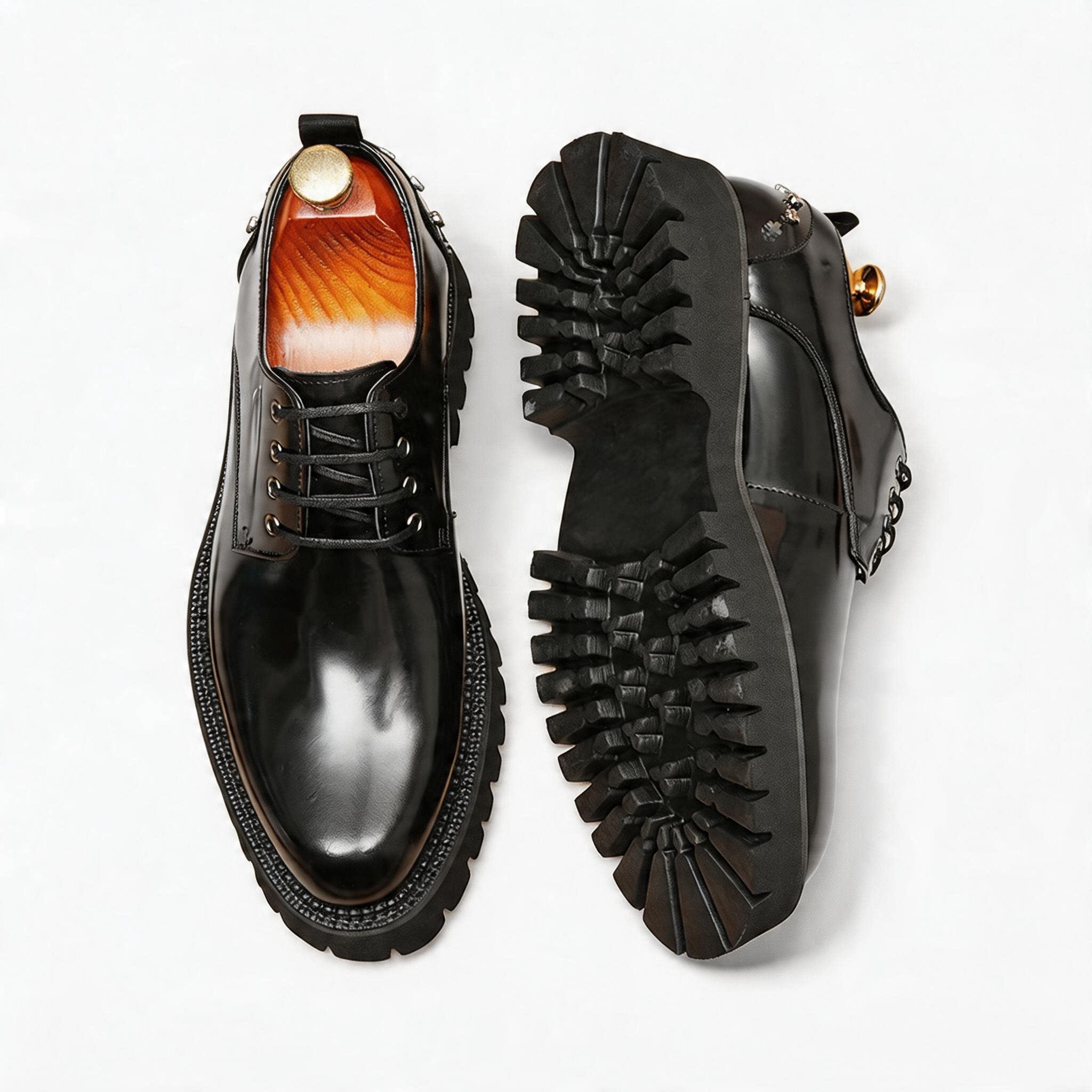 Men's Studded Derby Dress Shoes: Fashion Chunky Sole Formal