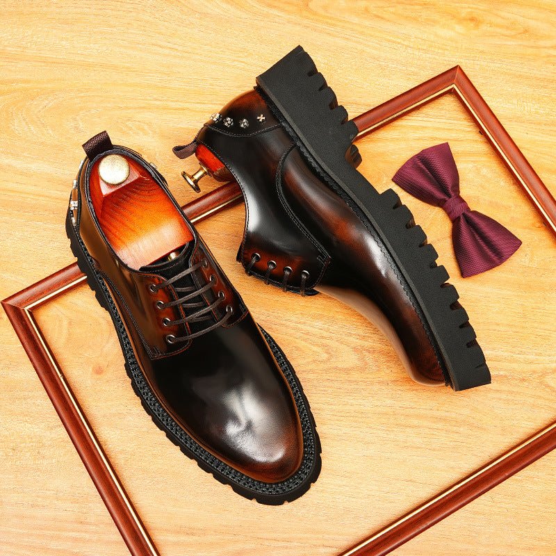 Men's Studded Derby Dress Shoes: Fashion Chunky Sole Formal