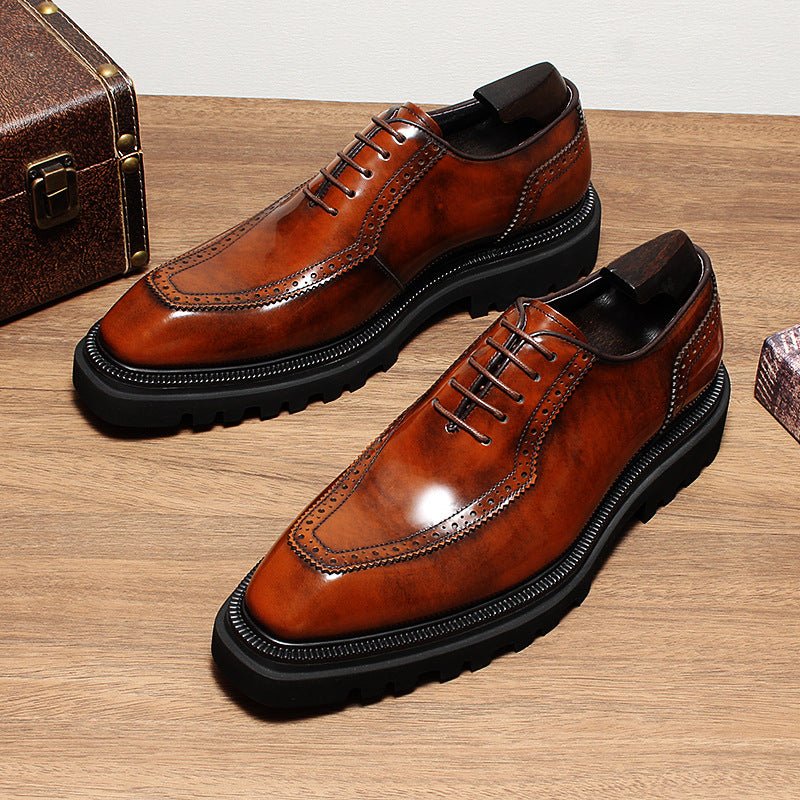Men's Sturdy Wingtip Oxfords: Fashion Elite Wedding Dress Shoesyes