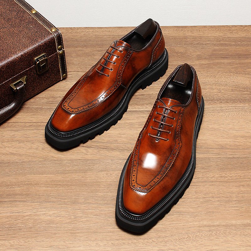Men's Sturdy Wingtip Oxfords: Fashion Elite Wedding Dress Shoesyes