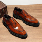 Men's Sturdy Wingtip Oxfords: Fashion Elite Wedding Dress Shoesyes