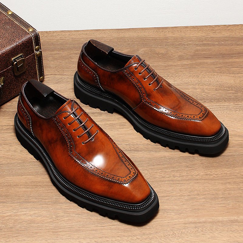Men's Sturdy Wingtip Oxfords: Fashion Elite Wedding Dress Shoesyes