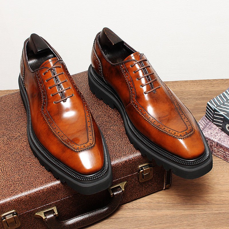 Men's Sturdy Wingtip Oxfords: Fashion Elite Wedding Dress Shoesyes