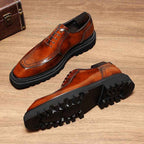 Men's Sturdy Wingtip Oxfords: Fashion Elite Wedding Dress Shoesyes
