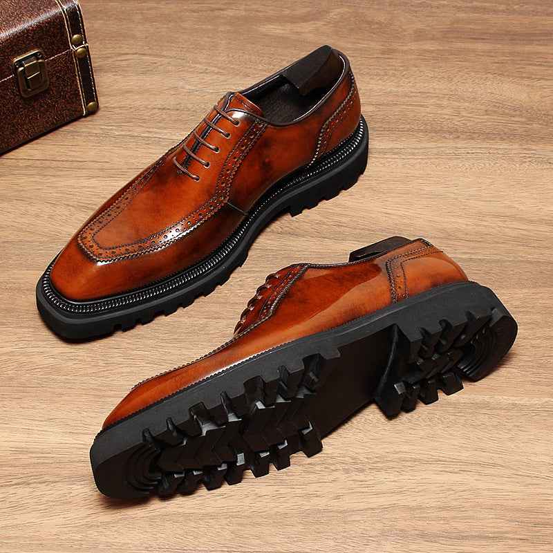 Men's Sturdy Wingtip Oxfords: Fashion Elite Wedding Dress Shoesyes