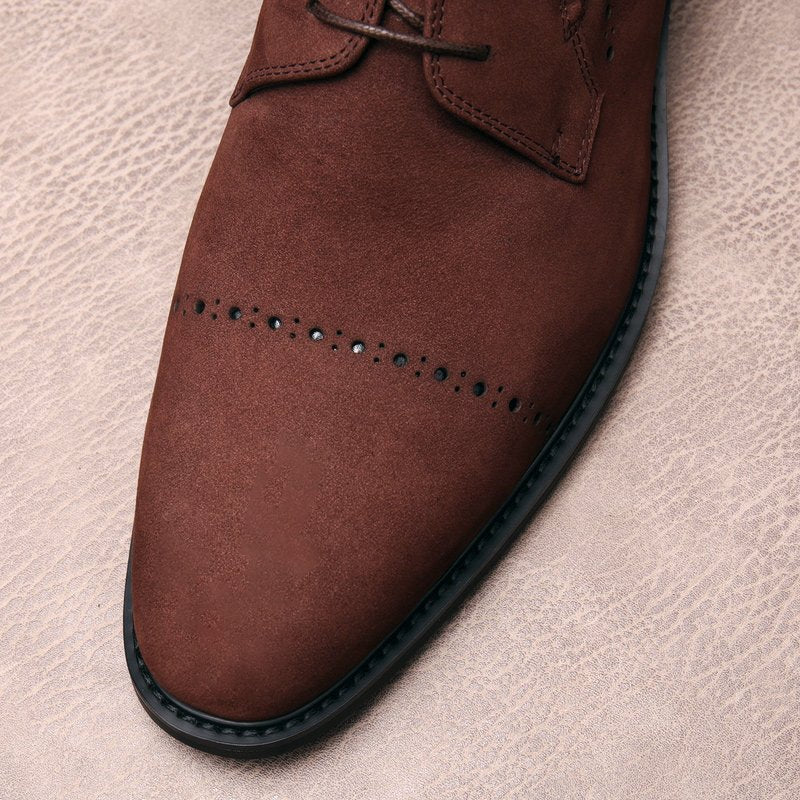 Men's Suede Derby Shoes: Stylish Groomsmen Wedding Dress Shoesyes