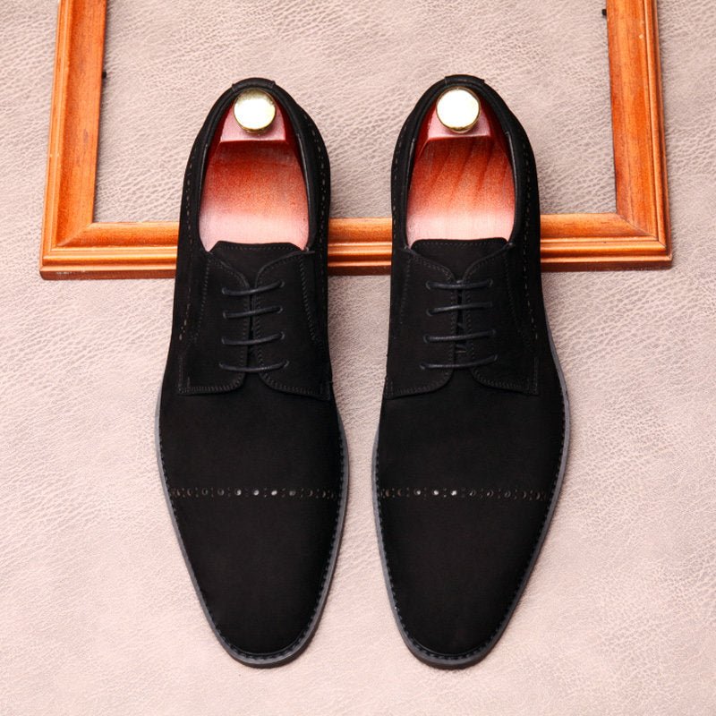 Men's Suede Derby Shoes: Stylish Groomsmen Wedding Dress Shoesyes