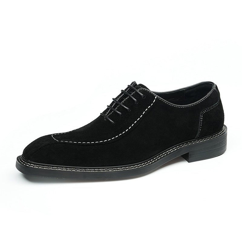 Men's Suede Leather Dress Shoes | Black & Dark Brown Oxfordsyes