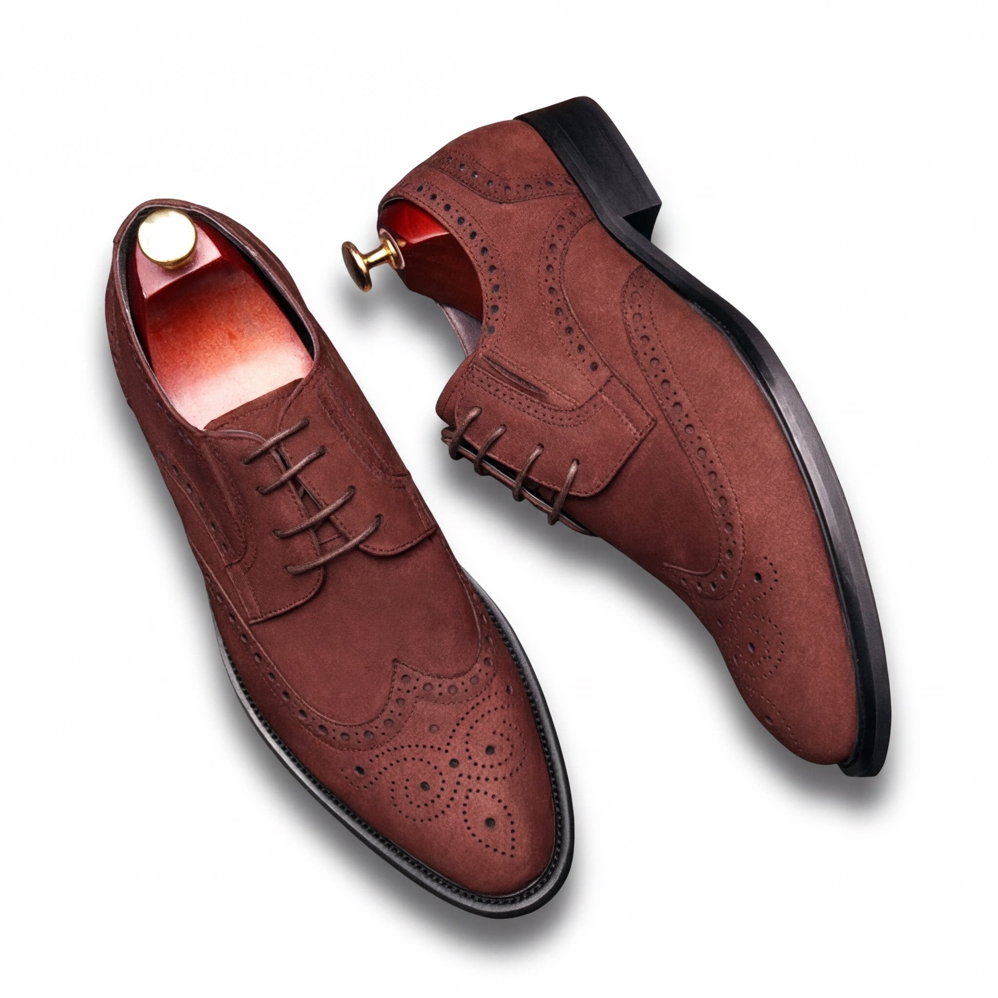 Men's Suede Wingtip Brogue Derby: Stylish Wedding Formal Dress Shoesyes
