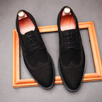 Men's Suede Wingtip Brogue Derby: Stylish Wedding Formal Dress Shoesyes