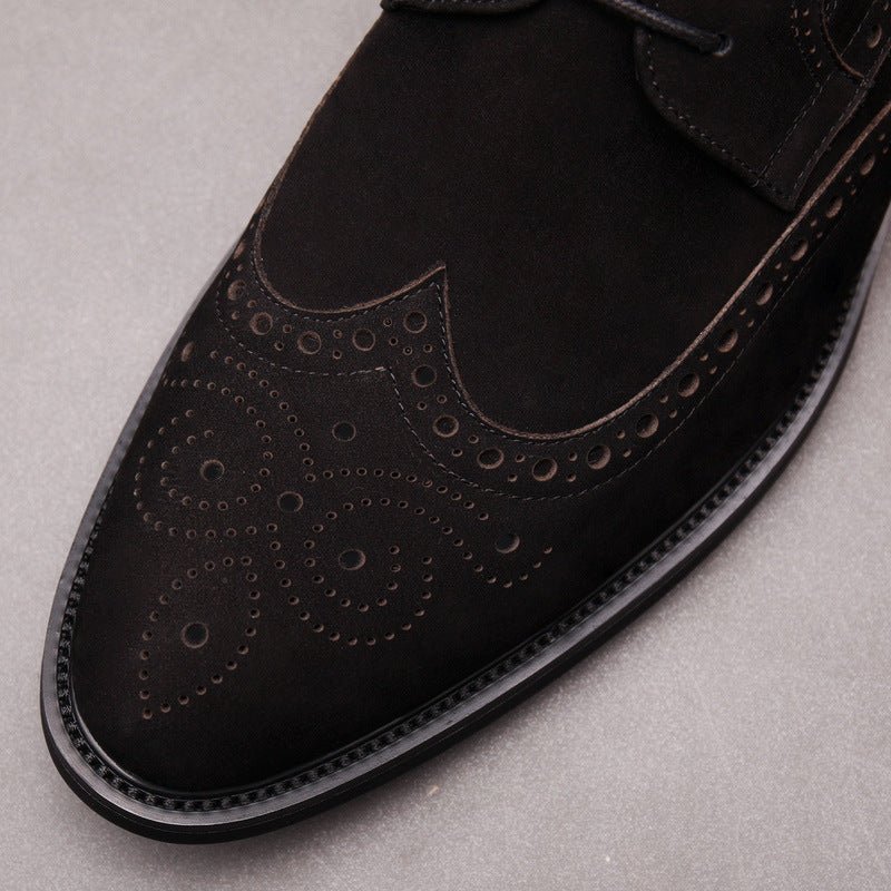 Men's Suede Wingtip Brogue Derby: Stylish Wedding Formal Dress Shoesyes