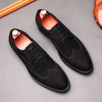 Men's Suede Wingtip Brogue Derby: Stylish Wedding Formal Dress Shoesyes