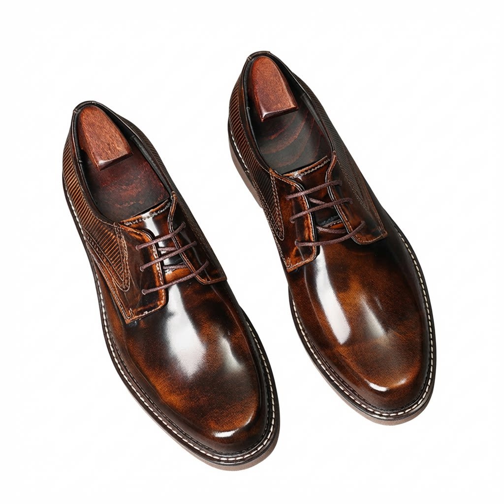 Men's Textured Derby Shoes: Stylish Party & Wedding Formal Dress Shoesyes