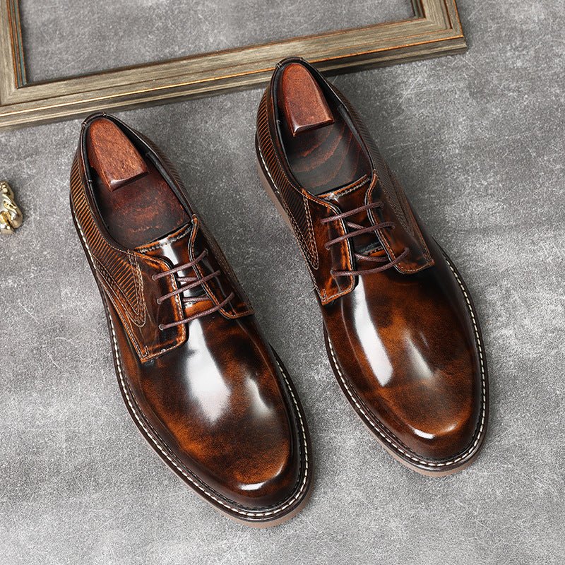 Men's Textured Derby Shoes: Stylish Party & Wedding Formal Dress Shoesyes
