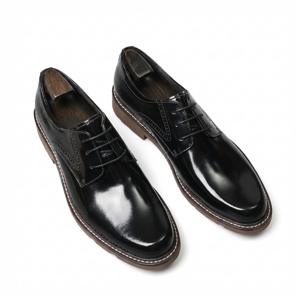 Men's Textured Derby Shoes: Stylish Party & Wedding Formal Dress Shoesyes