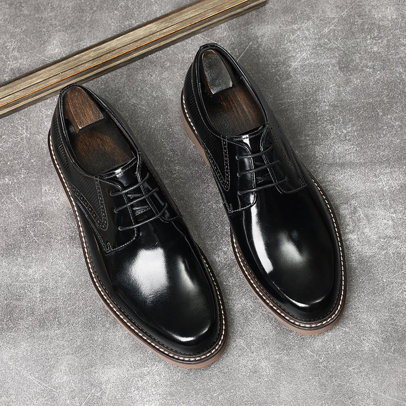 Men's Textured Derby Shoes: Stylish Party & Wedding Formal Dress Shoesyes