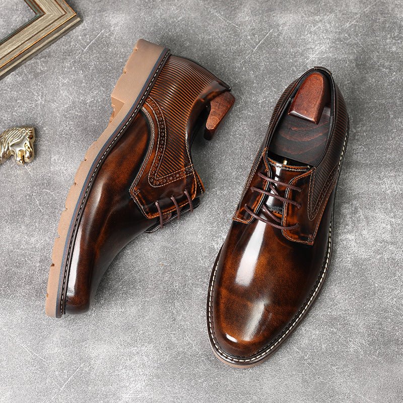 Men's Textured Derby Shoes: Stylish Party & Wedding Formal Dress Shoesyes