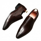 Men's Textured Dress Loafers: Stylish Pointed Toe Wedding Shoesyes