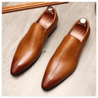 Men's Textured Dress Loafers: Stylish Pointed Toe Wedding Shoesyes