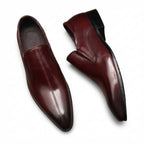 Men's Textured Dress Loafers: Stylish Pointed Toe Wedding Shoesyes