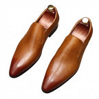 Men's Textured Dress Loafers: Stylish Pointed Toe Wedding Shoesyes