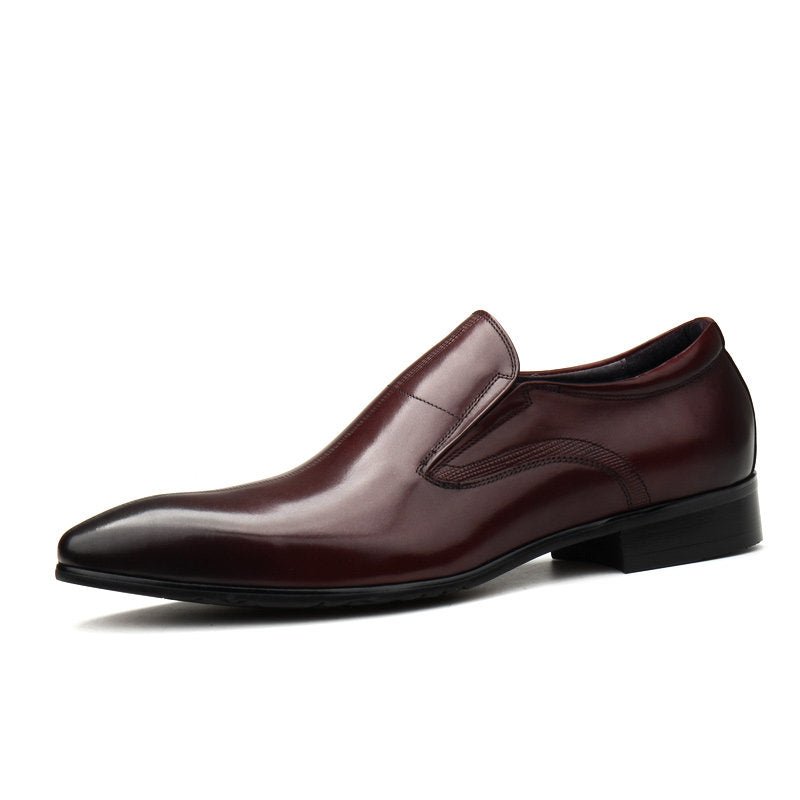 Men's Textured Dress Loafers: Stylish Pointed Toe Wedding Shoesyes