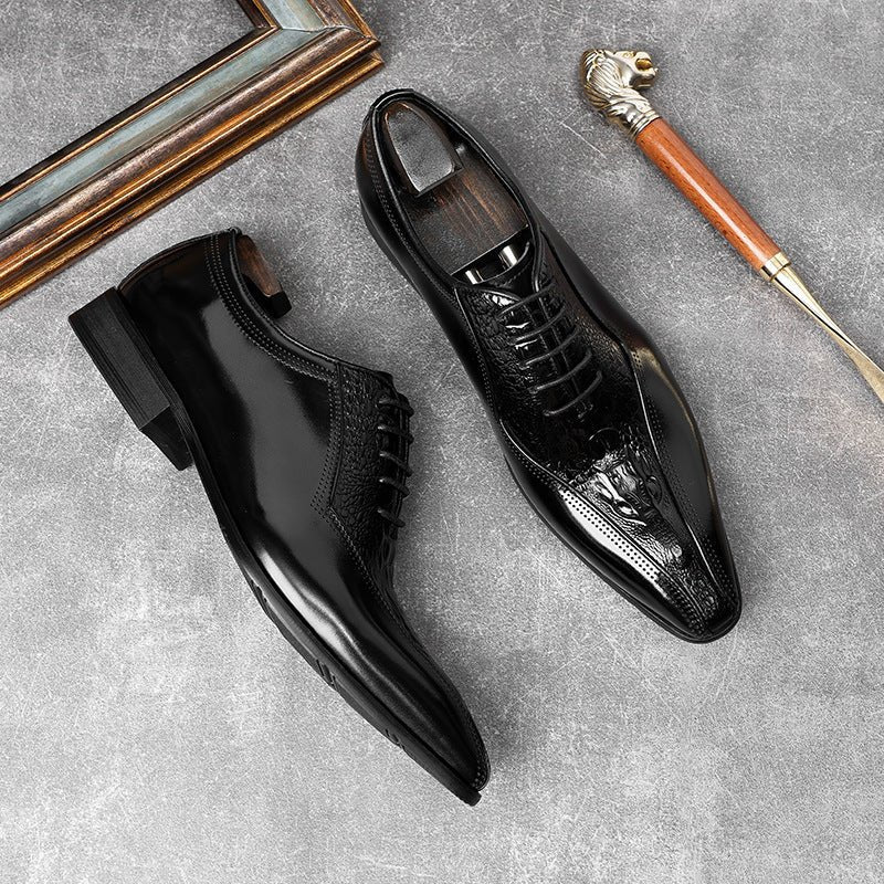 Men's Textured Ridge Oxfords: Dashing Fashion Bridal Dress Shoesyes