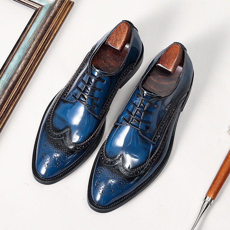 Men's Two - Tone Wingtip Brogue Derby Shoes: Stylish Wedding Formal Dress Shoesyes