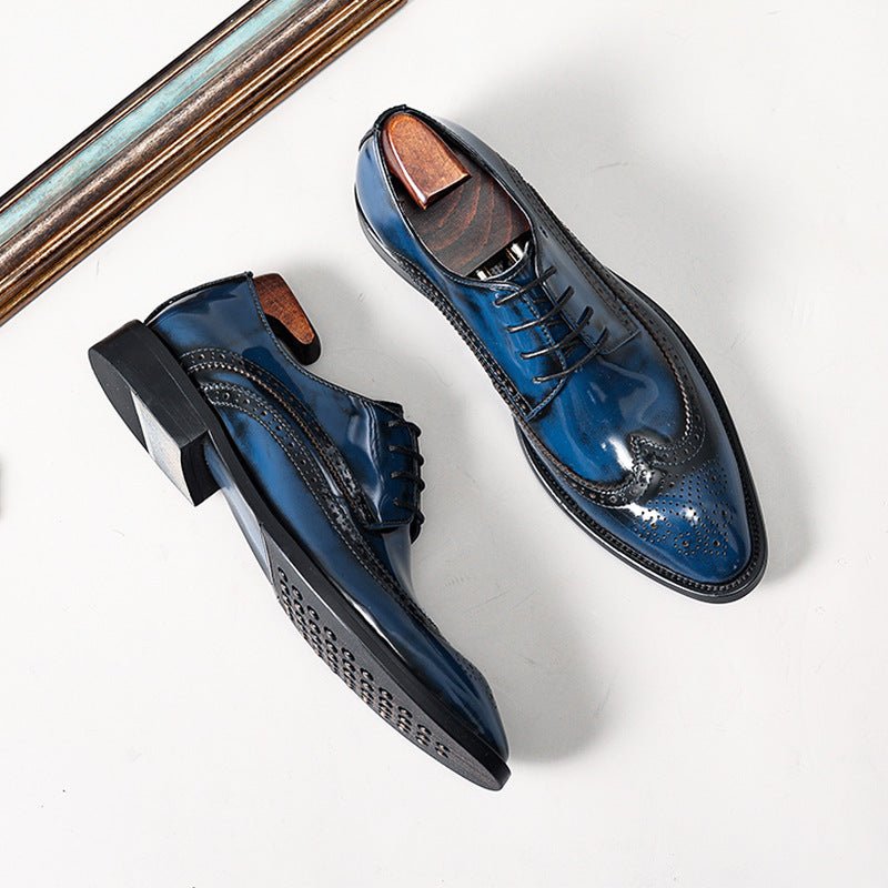 Men's Two - Tone Wingtip Brogue Derby Shoes: Stylish Wedding Formal Dress Shoesyes