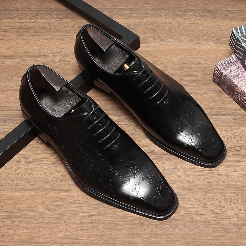 Men's Unique Etched Oxfords: Polished Fashion Celebration Dress Shoesyes