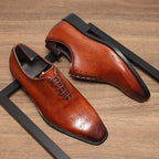 Men's Unique Etched Oxfords: Polished Fashion Celebration Dress Shoesyes